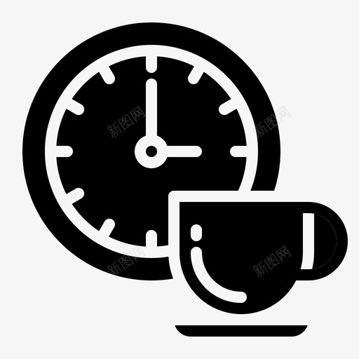 时间时钟咖啡svg_新图网 https://ixintu.com 时间 时钟 咖啡 计时器 手表