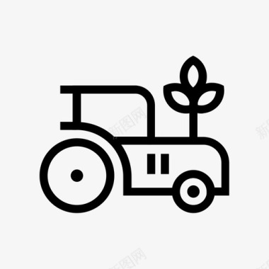 农业机械化牵引机拖拉机图标