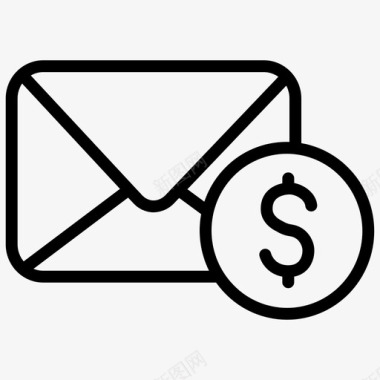 账单美元电子邮件图标