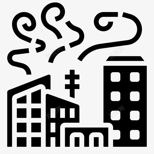 空气污染城市环境svg_新图网 https://ixintu.com 空气污染 城市环境 烟雾 雕文