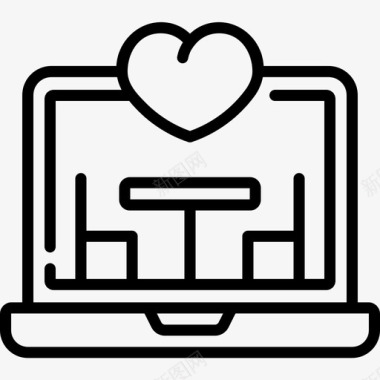 网上约会笔记本电脑情人节图标
