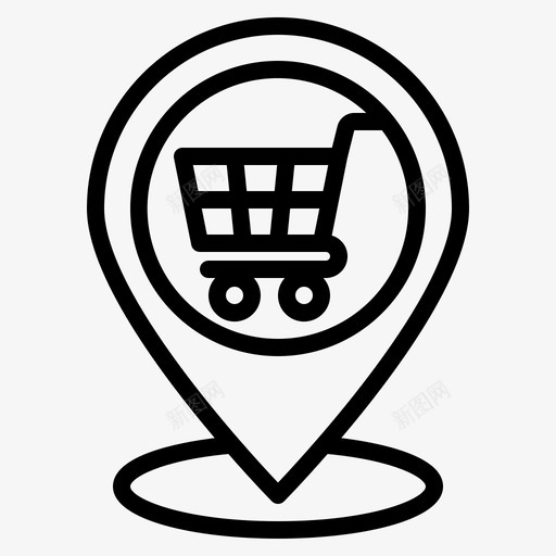 位置购物车导航svg_新图网 https://ixintu.com 导航 位置 购物车 购物 地图