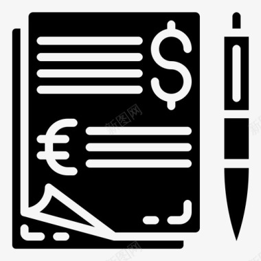 财务文档预算财务和银行图示符图标