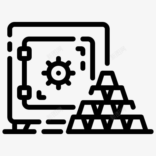 个人保险箱货币金融svg_新图网 https://ixintu.com 货币 个人 保险箱 金融 黄金 大纲