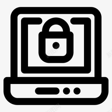 笔记本电脑锁笔记本电脑密码笔记本电脑保护图标