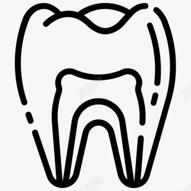 牙齿解剖牙科口腔医学图标