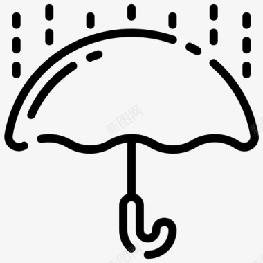 雨天雨伞天气概要图标