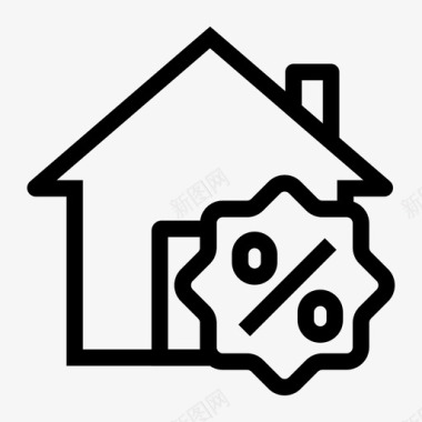房屋出售不动产贷款图标