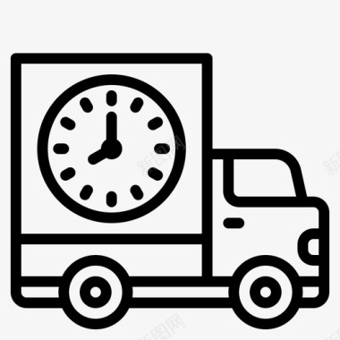 卡车24小时送货图标