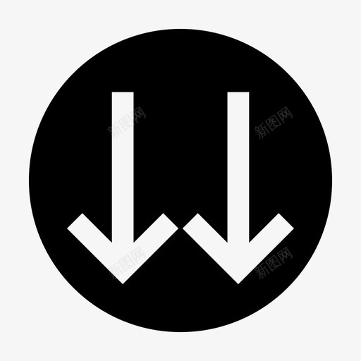 双下箭头箭头方向svg_新图网 https://ixintu.com 箭头 双下 方向 向下 图示