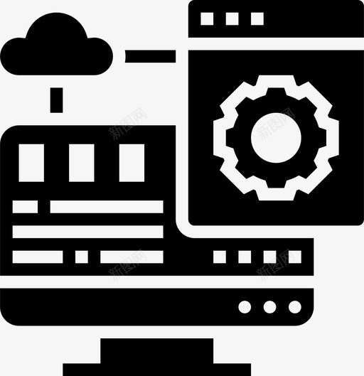 web应用程序计算机界面svg_新图网 https://ixintu.com 应用程序 计算机 界面 软件 在线 营销 图示
