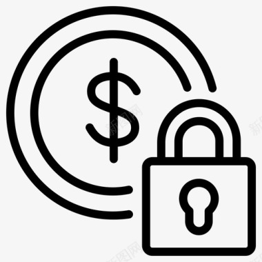 金钱保护锁储蓄图标
