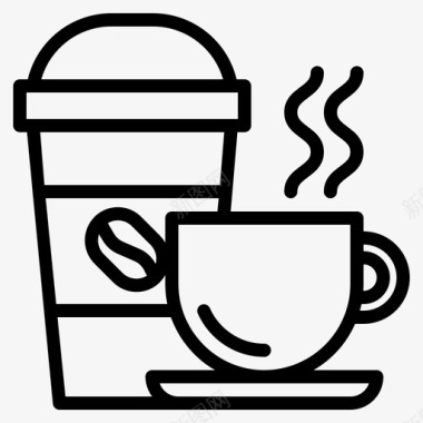 咖啡杯饮料商店图标