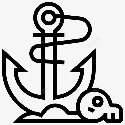 锚船海洋svg_新图网 https://ixintu.com 锚船 海洋 航海 海船 海盗 要素