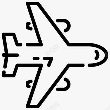 飞机运输包装运输和物流概述图标