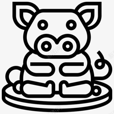 猪庆祝节日图标