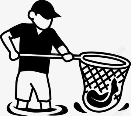 渔网渔获量鱼图标