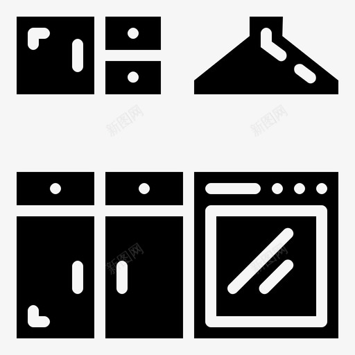 厨柜家具厨房配件svg_新图网 https://ixintu.com 厨柜 家具 厨房 配件 雕文