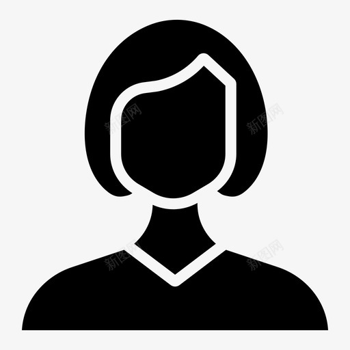 女用户头像用户界面基本字形svg_新图网 https://ixintu.com 女用 用户 头像 用户界面 基本 字形