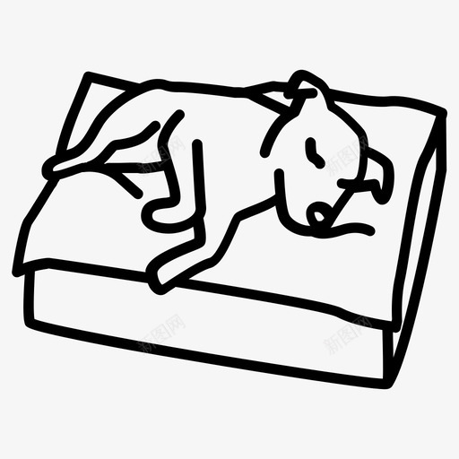床狗房子svg_新图网 https://ixintu.com 床狗 房子 躺着 宠物 小狗 宠物用品