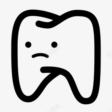伤心的牙齿蛀牙损坏图标