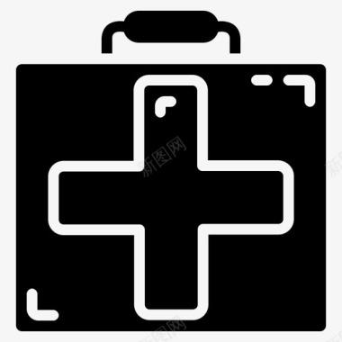 急救箱十字架医疗图标