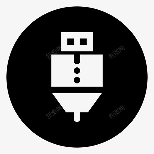 有线usb圆形计算机和设备圆形svg_新图网 https://ixintu.com 有线 圆形 计算机 设备