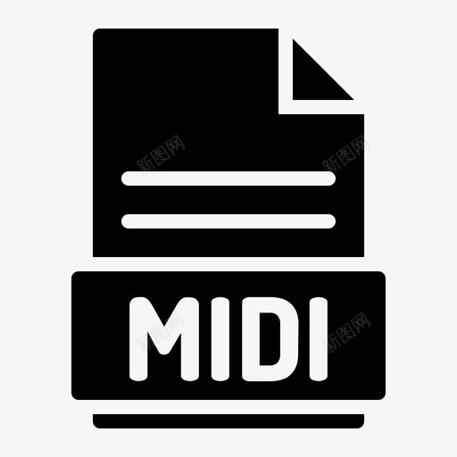 midi转换文档svg_新图网 https://ixintu.com 文件 扩展名 转换 文档 类型 格式 实心 图标