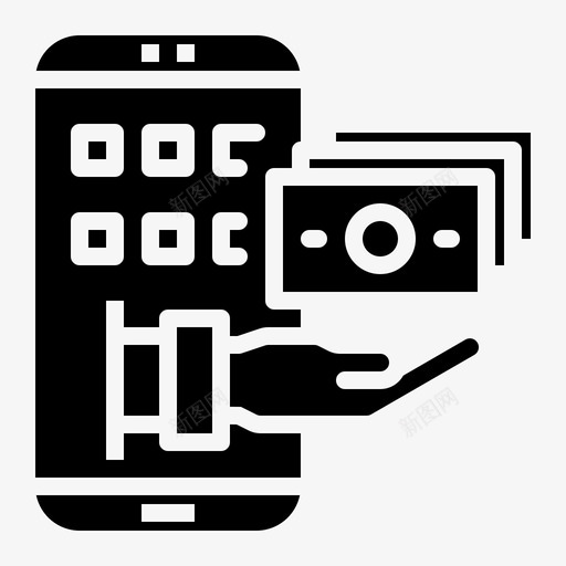 智能手机手机钱svg_新图网 https://ixintu.com 手机 智能 支付 钱支付 购物 支付方 方式