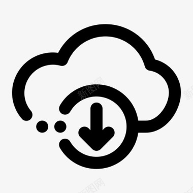 云下载下载数据用户界面线图标