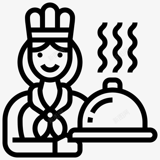 厨师食品餐厅svg_新图网 https://ixintu.com 厨师 女性 食品 餐厅 职业 业行