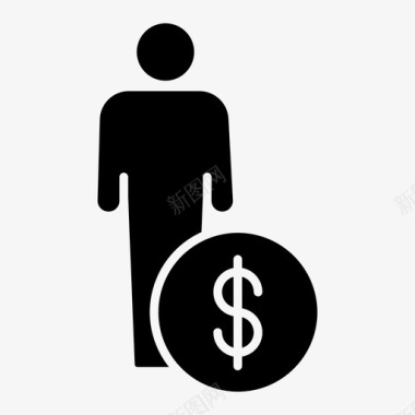 男人男孩美元图标