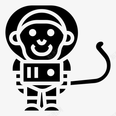 太空猴子动物宇航员图标