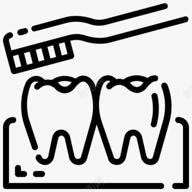 牙齿清洁牙科口腔科图标