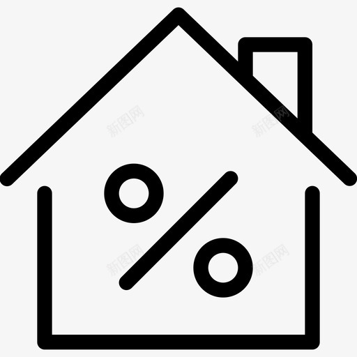 抵押贷款房屋房产svg_新图网 https://ixintu.com 房产 抵押贷款 房屋 不动产 线图 图标