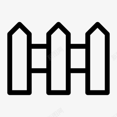 木栅栏建筑商业图标