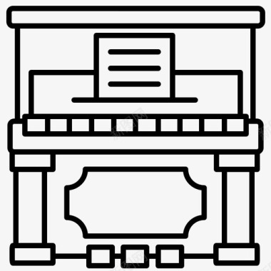 直立钢琴古钢琴乐器图标
