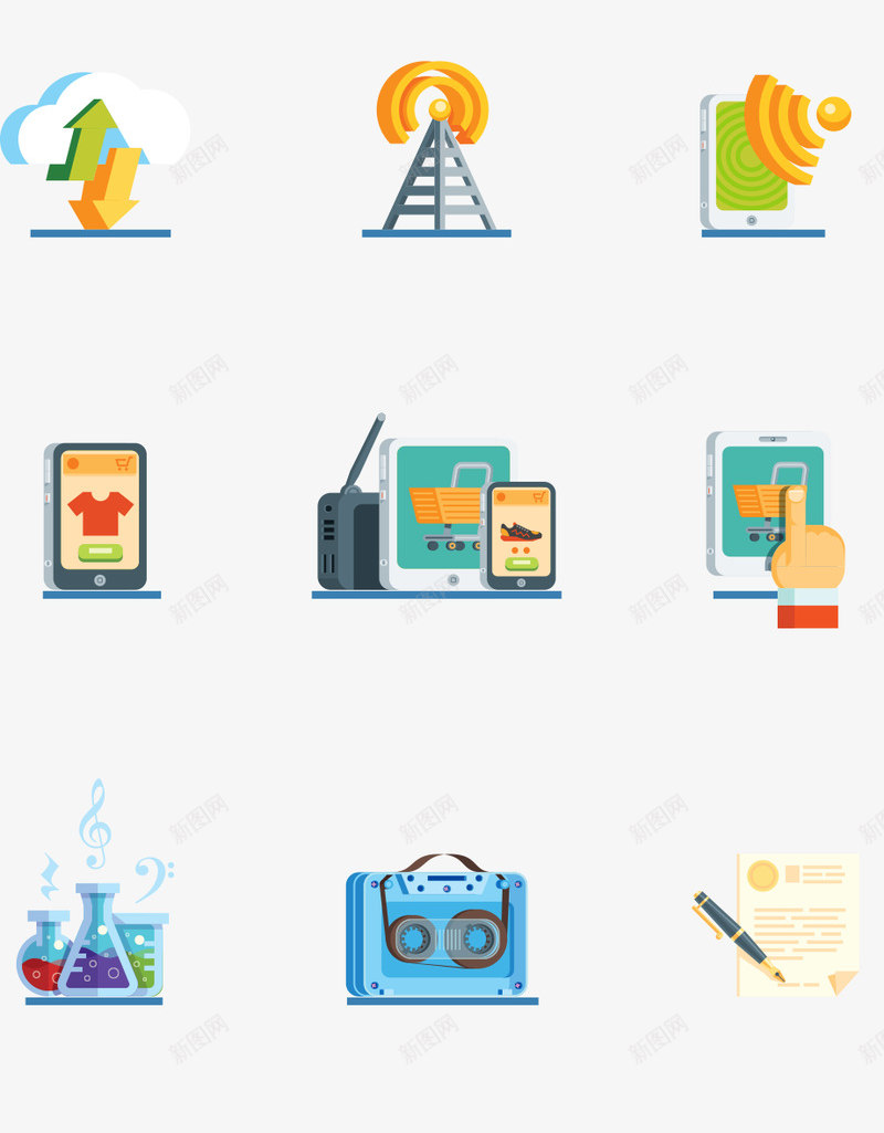 Icons Set for Music Services Agency  Icons Set for Music Services Agency 图标png免抠素材_新图网 https://ixintu.com 图标