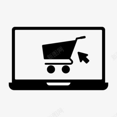 网上购物电子商务笔记本电脑图标