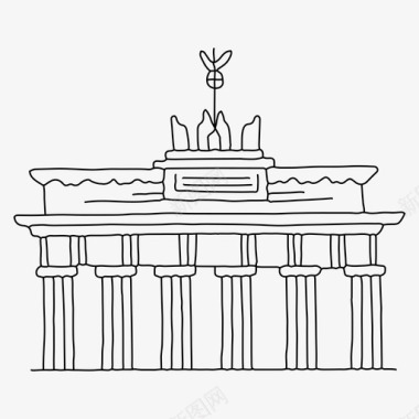 勃兰登堡门德国柏林手绘图标
