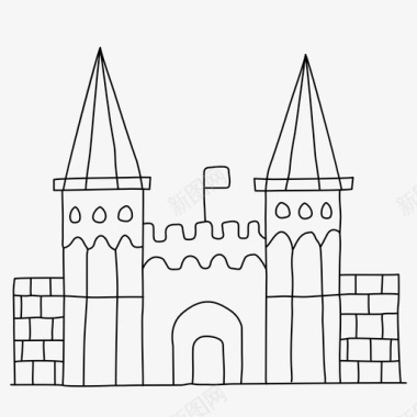 托普卡皮宫城堡素描图标