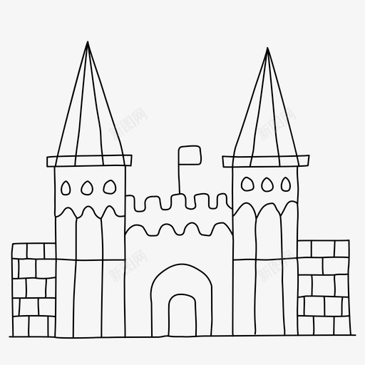 托普卡皮宫城堡素描svg_新图网 https://ixintu.com 托普 卡皮 宫城 城堡 素描 土耳其 世界 地标 柯纳 细线