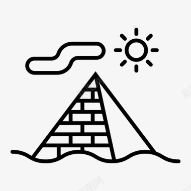 金字塔夏天旅游图标