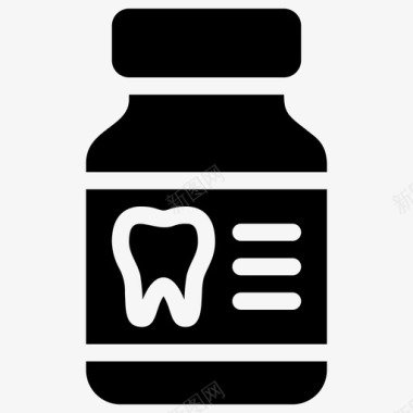 牙药瓶子牙齿护理图标