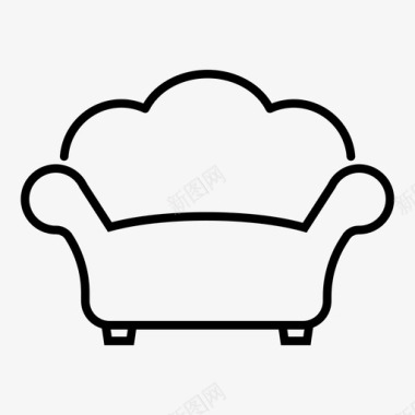 扶手椅家具房子图标