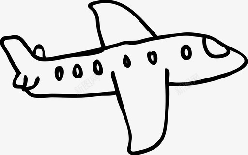 飞行模式飞机手绘图标