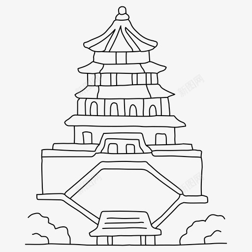 颐和园建筑亚洲svg_新图网 https://ixintu.com 颐和园 建筑 亚洲 中国 素描 世界 地标 柯纳 细线