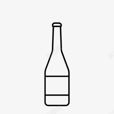 酒瓶白葡萄酒酒杯图标