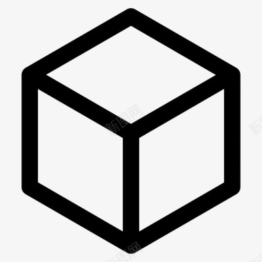 立方体长方体透视图图标