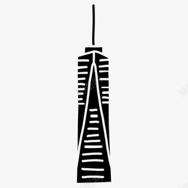 自由塔纽约市摩天大楼图标